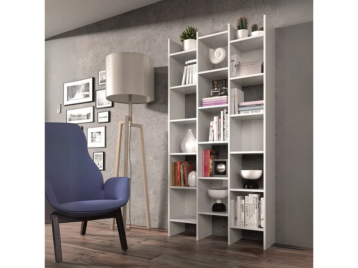 Bibliotheek 3 kolommen 15 compartimenten Italiaans - H192 cm