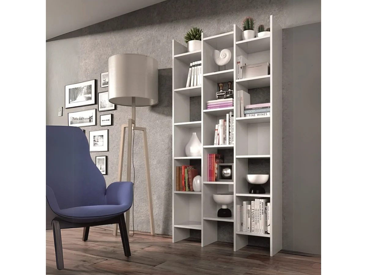 Bibliothèque 3 colonnes 15 compartiments Italian - H192 cm