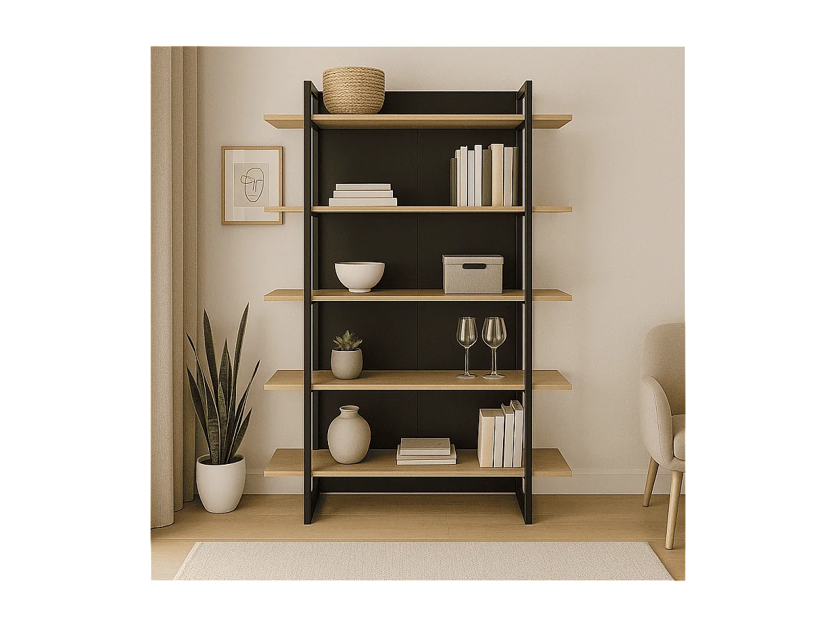 Biblioteca Industrial 5 Estantes L136 cm - Russel