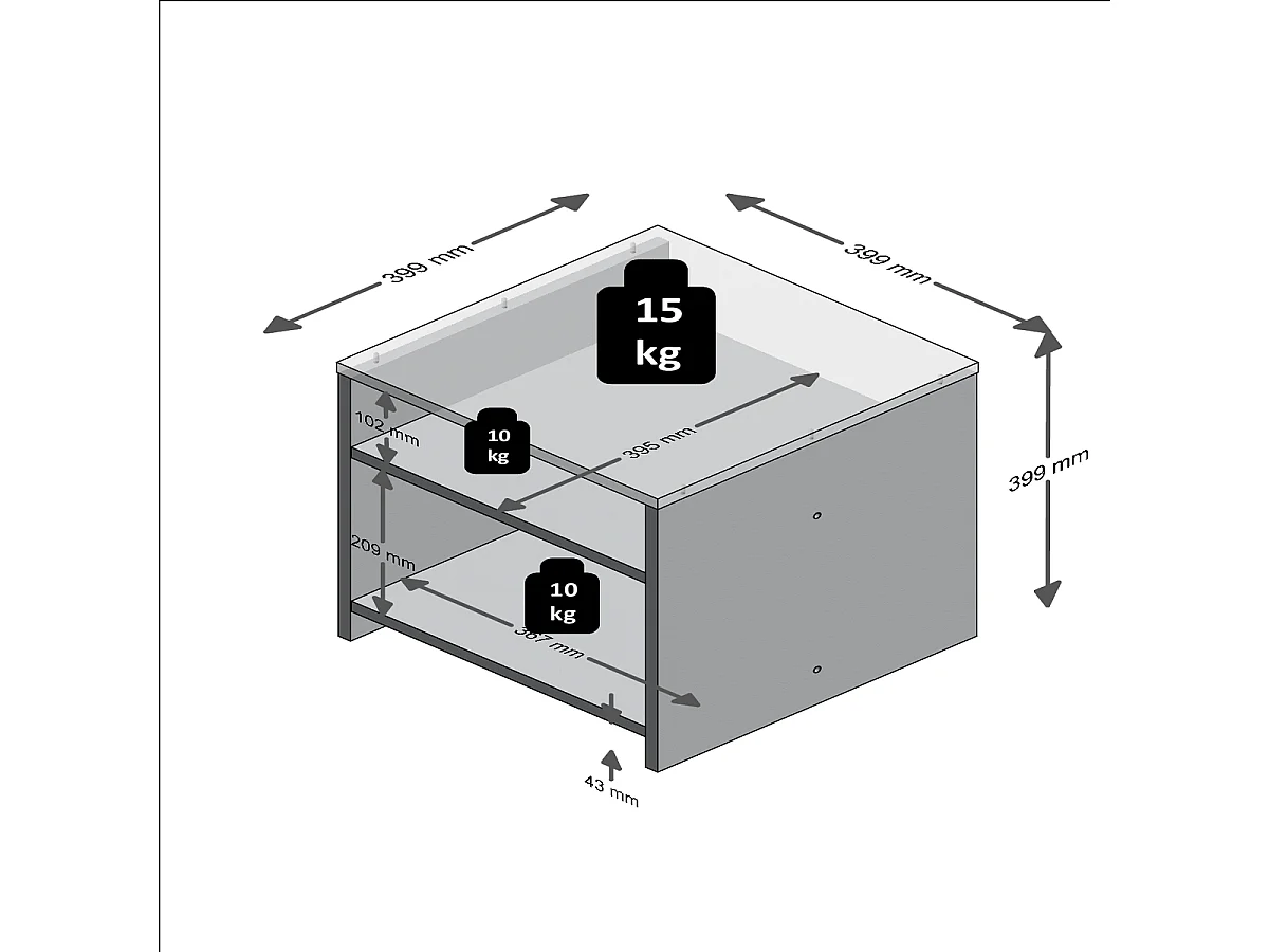 Table d'Appoint 1 Étagère - Lund