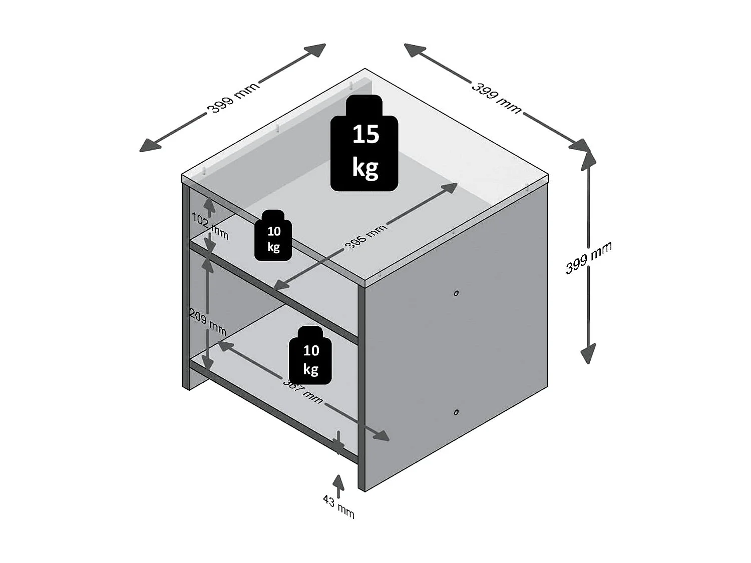 Table d'Appoint 1 Étagère - Lund