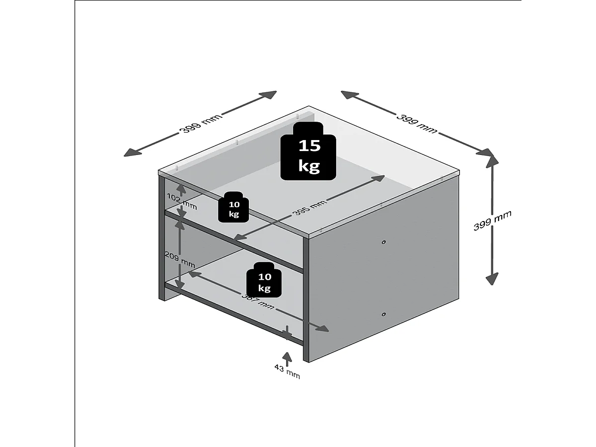 Table d'Appoint 1 Étagère - Lund