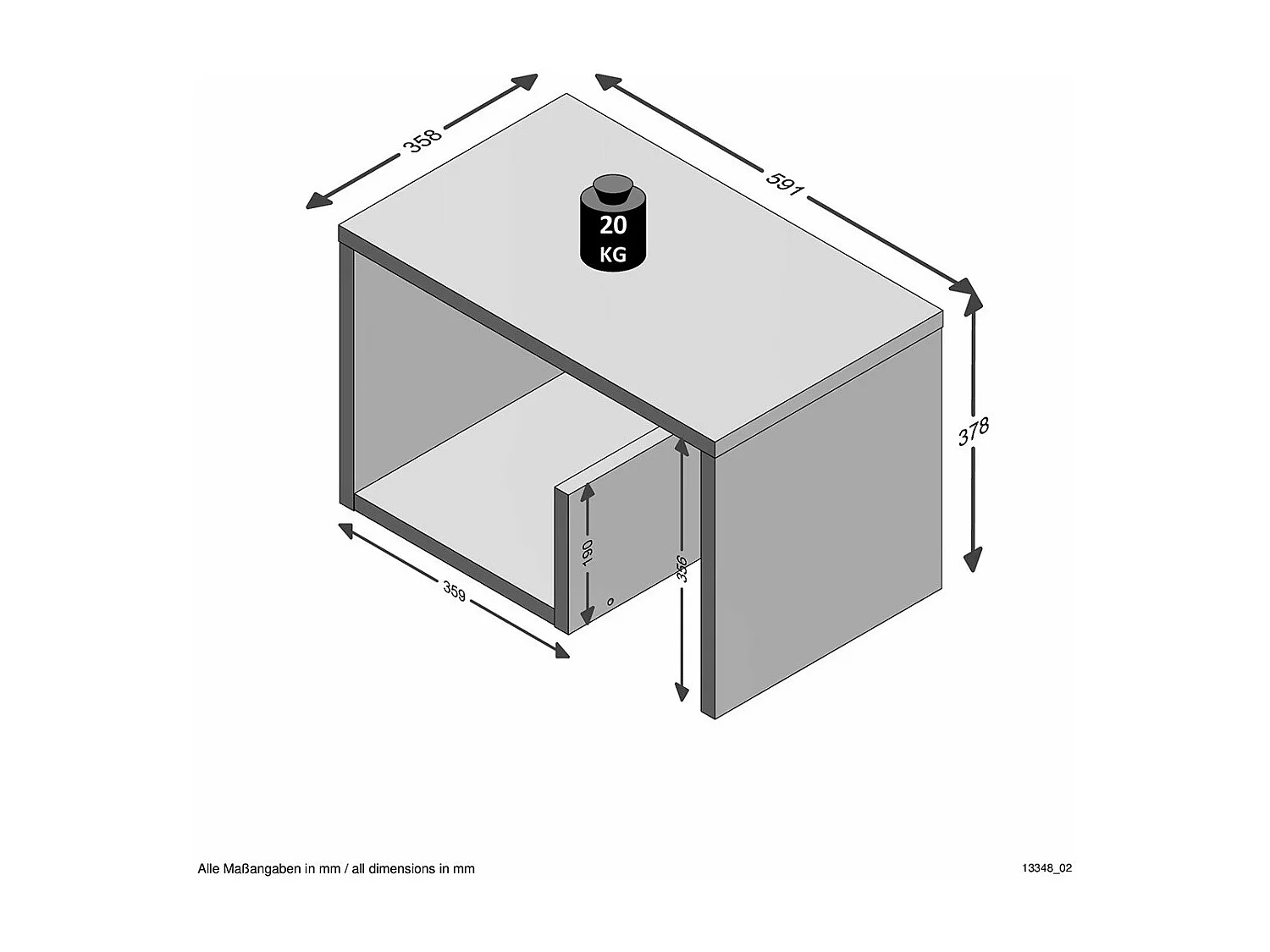 Bout de Canapé Moderne L59 cm - Mike