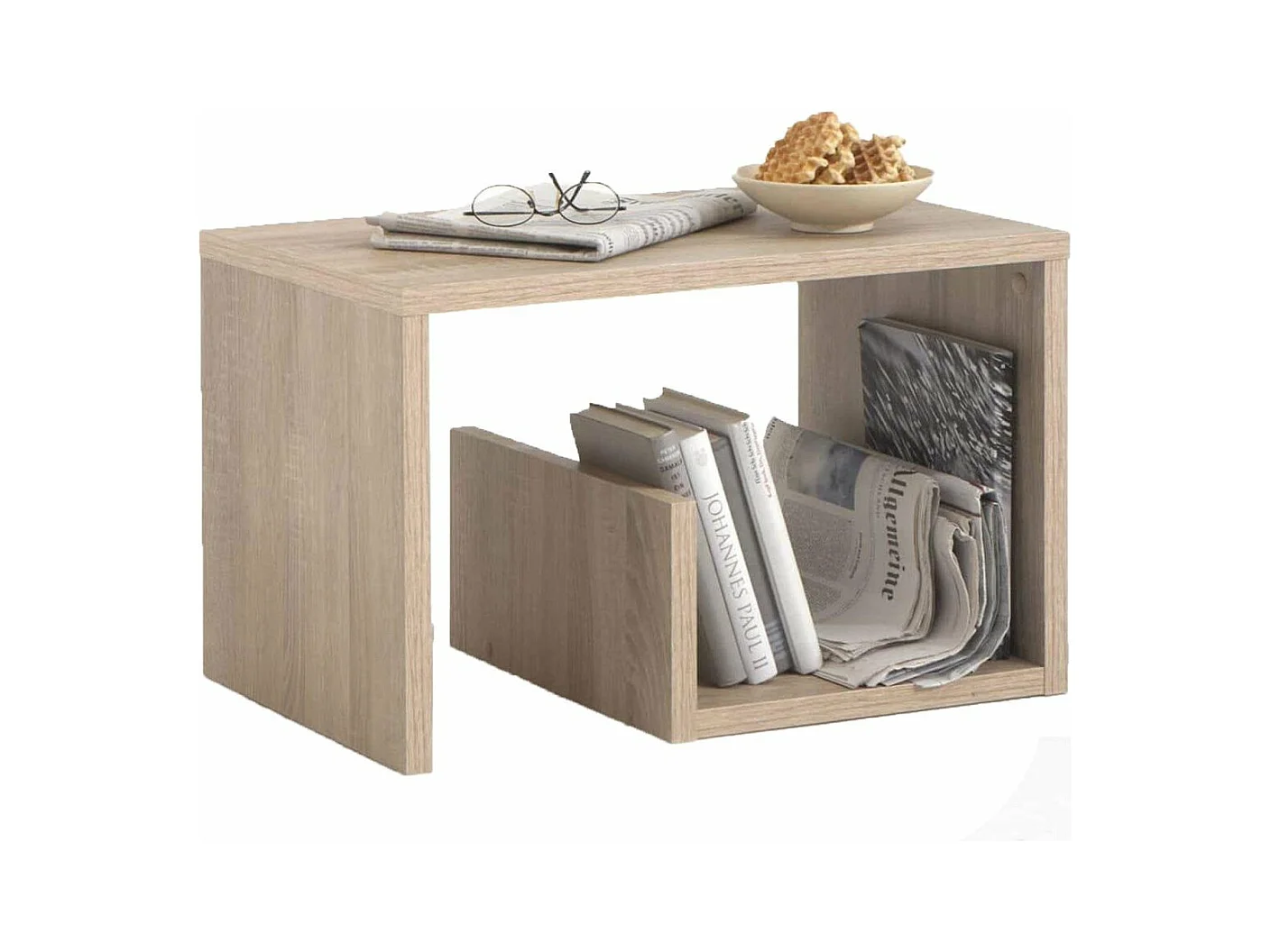 Salontafel 2-in-1 59x36x38 cm eikenkleurig