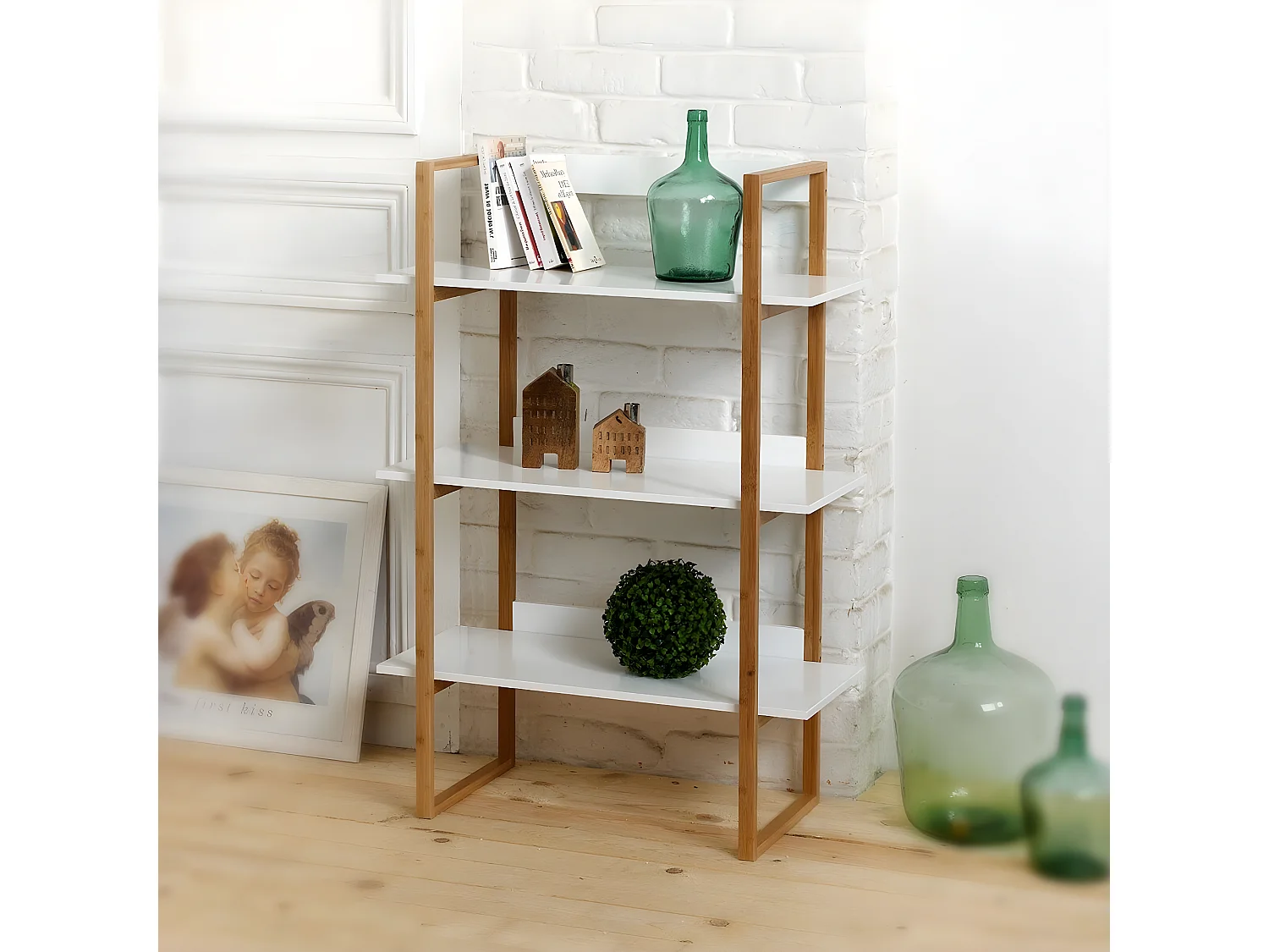 Etagère bambou 3 niveaux - Blanche