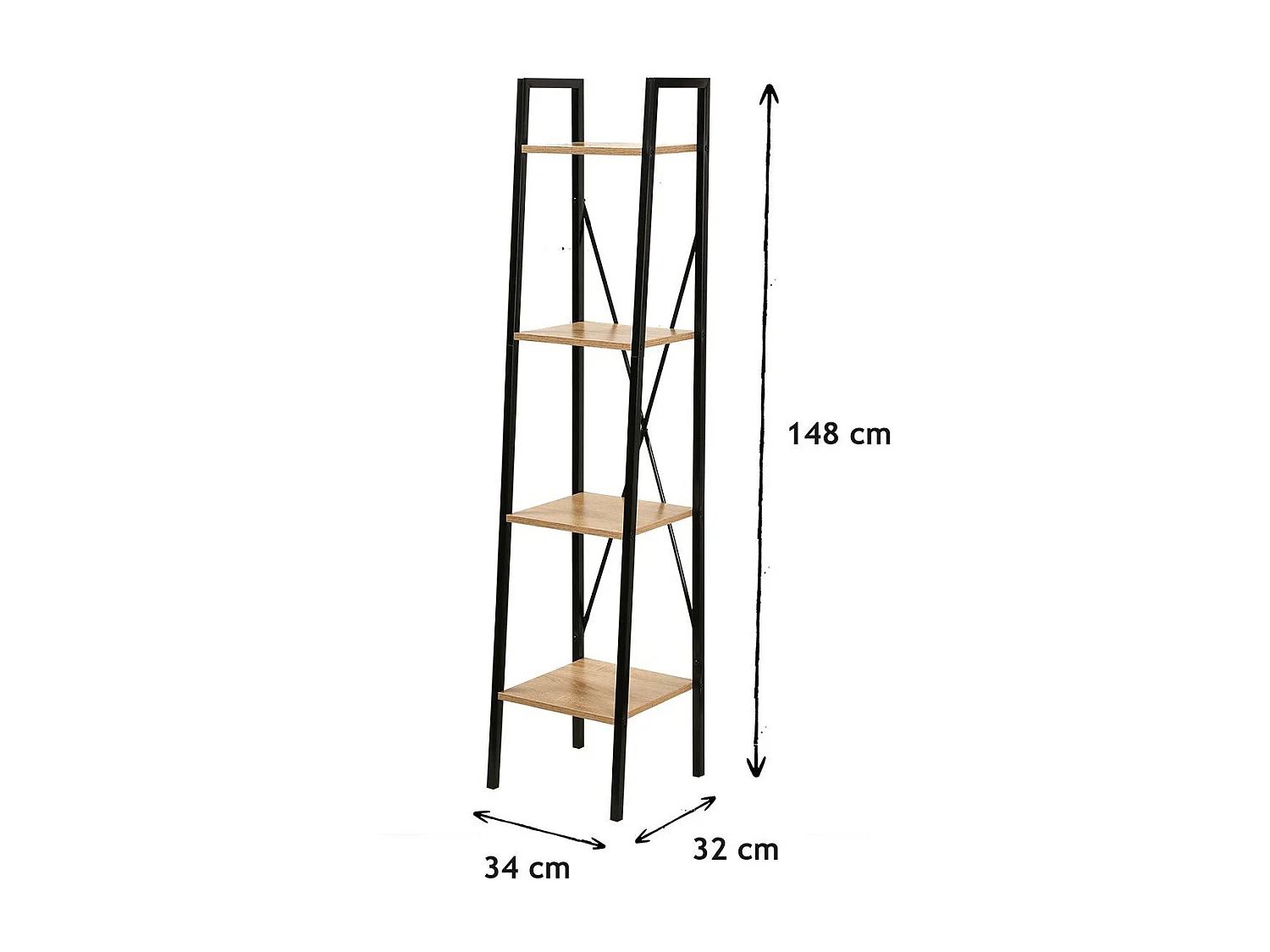 Étagère Colonne 4 niveaux H148 cm - LEXIE