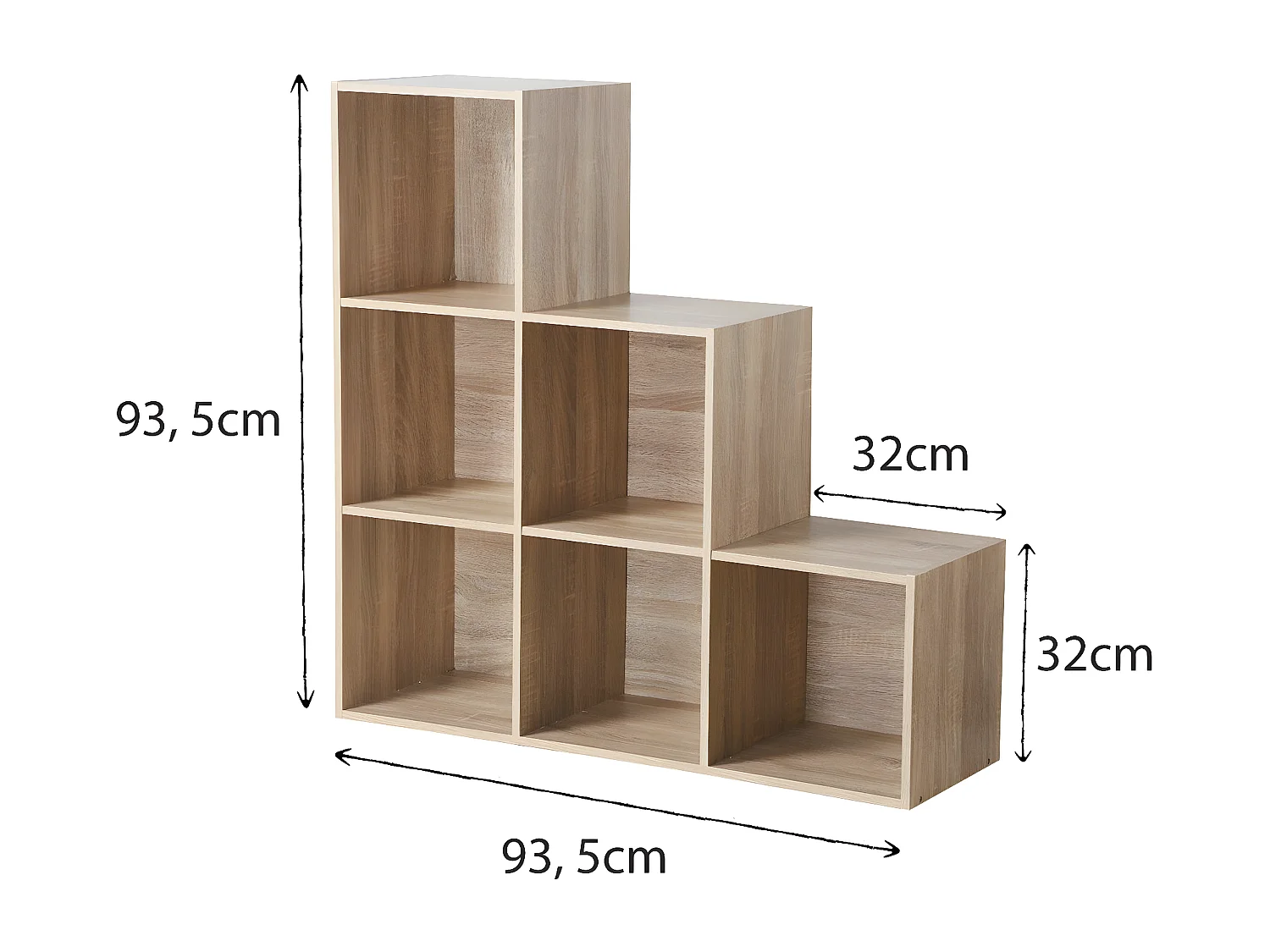 Meuble 6 Cases en Escalier