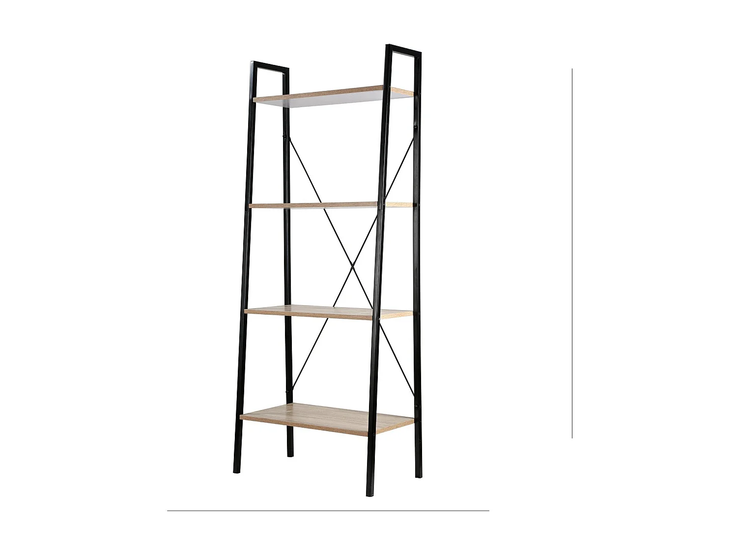 Aufbewahrungsregal mit 4 Ebenen im Industrial-Stil - L60 cm