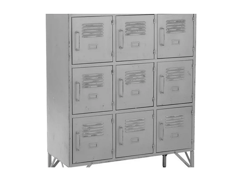 Armoire 9 Portes Metal Argent