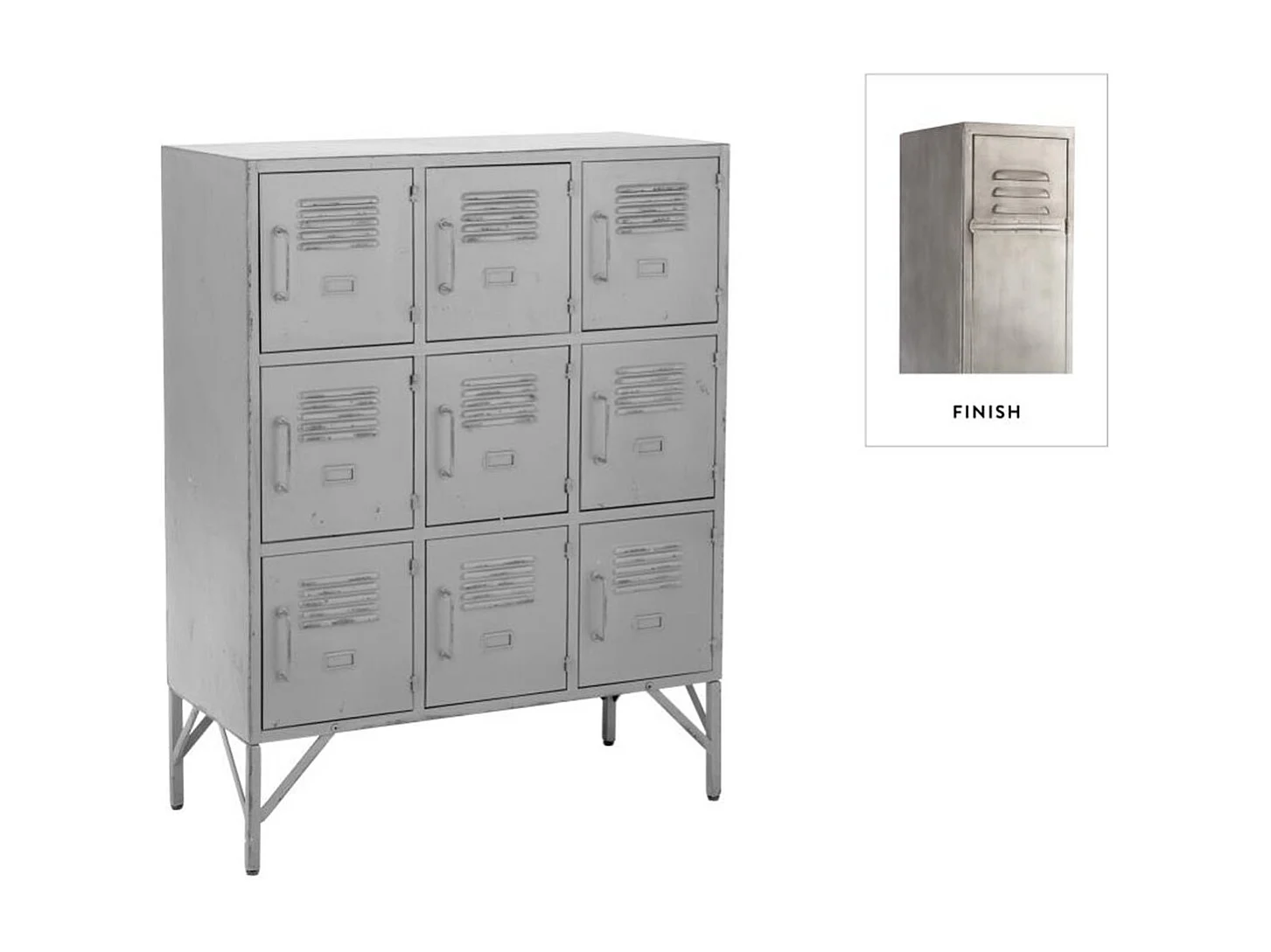 Armoire 9 Portes Metal Argent