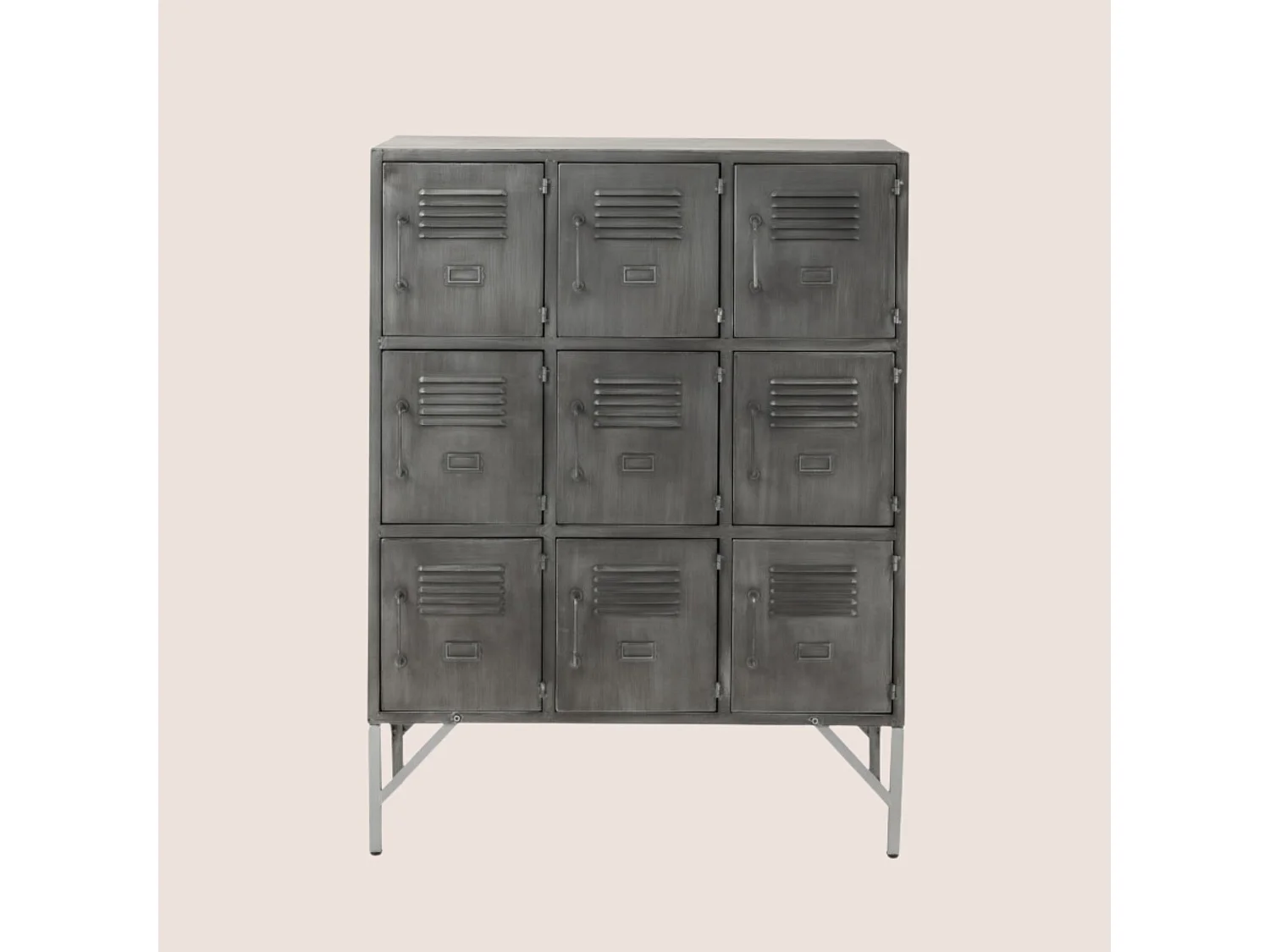 Armoire 9 Portes Metal Argent
