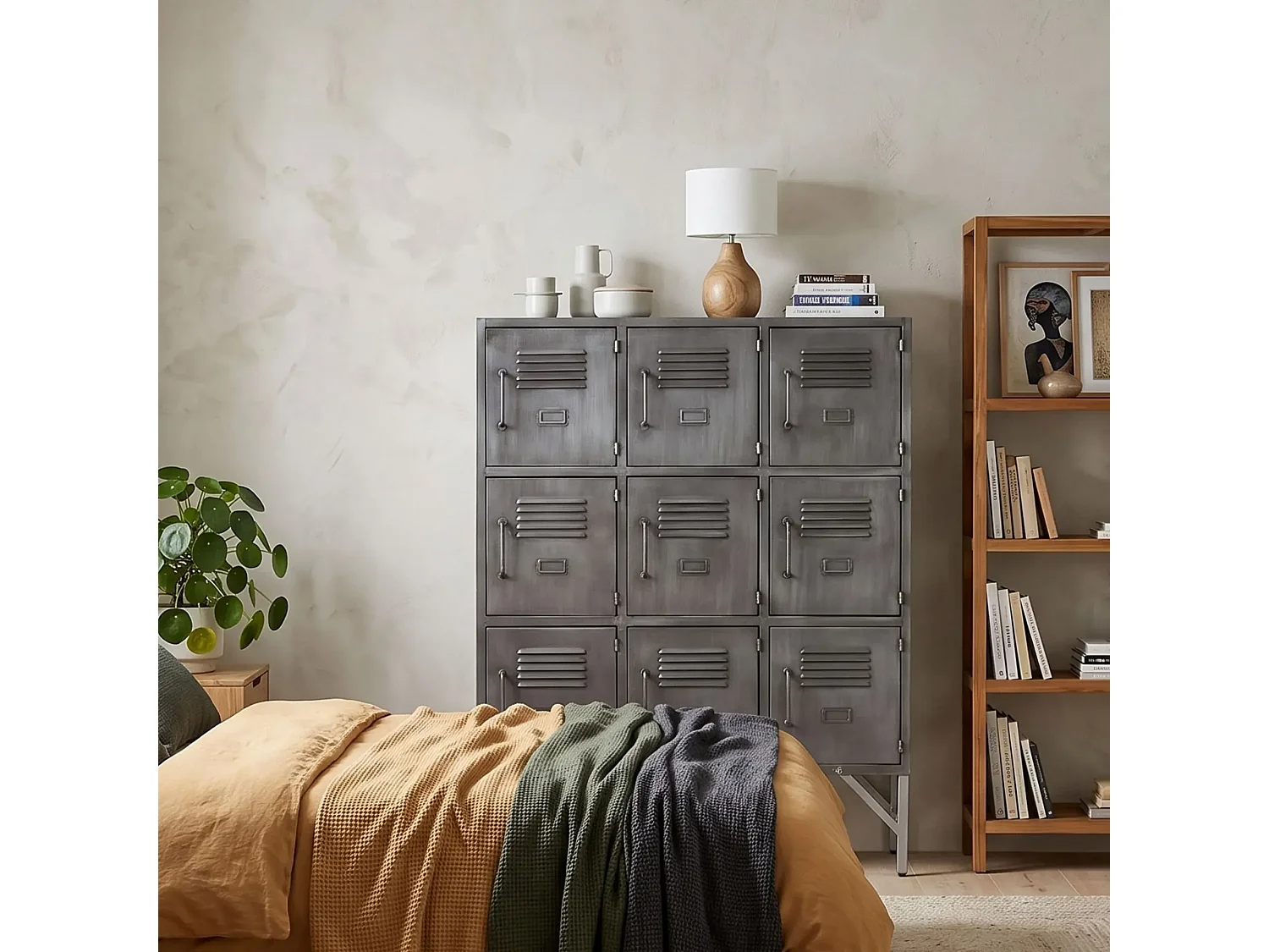 Armoire 9 Portes Metal Argent