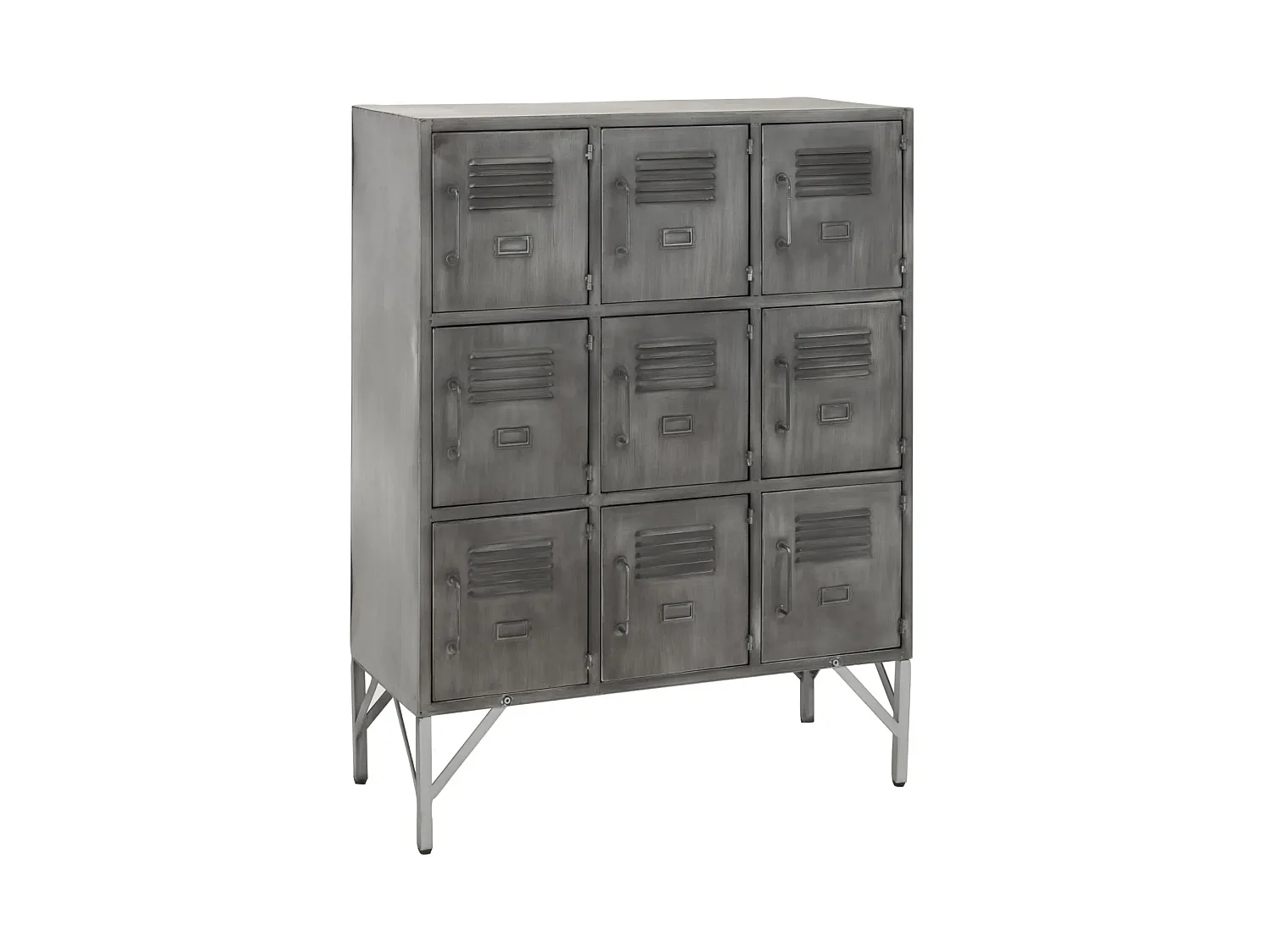 Armoire 9 Portes Metal Argent