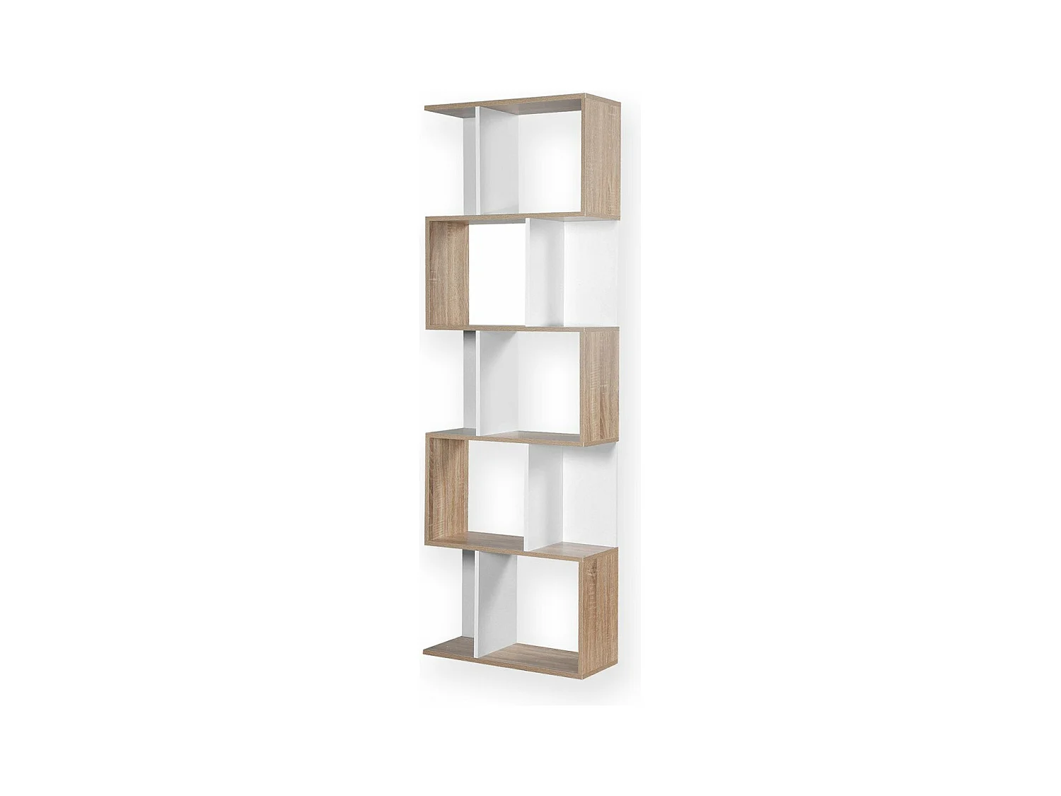 Scaffale destrutturato H180 cm - Effetto legno e bianco