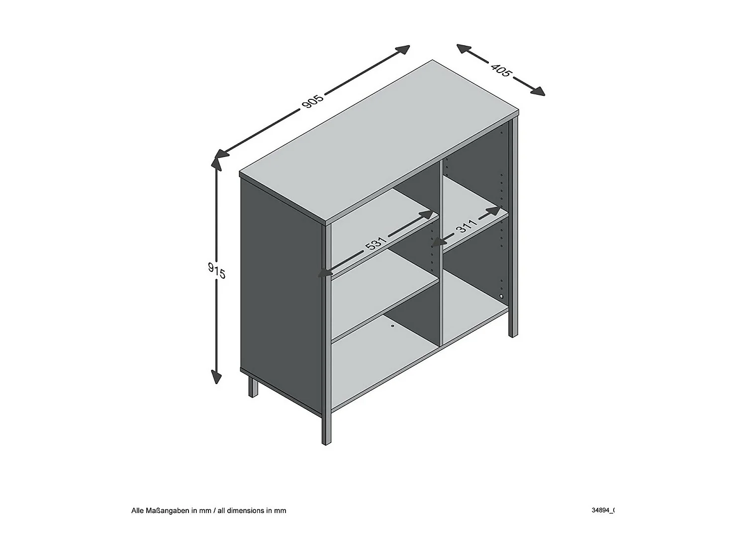 Etagère de Rangement 5 Niches - Loft