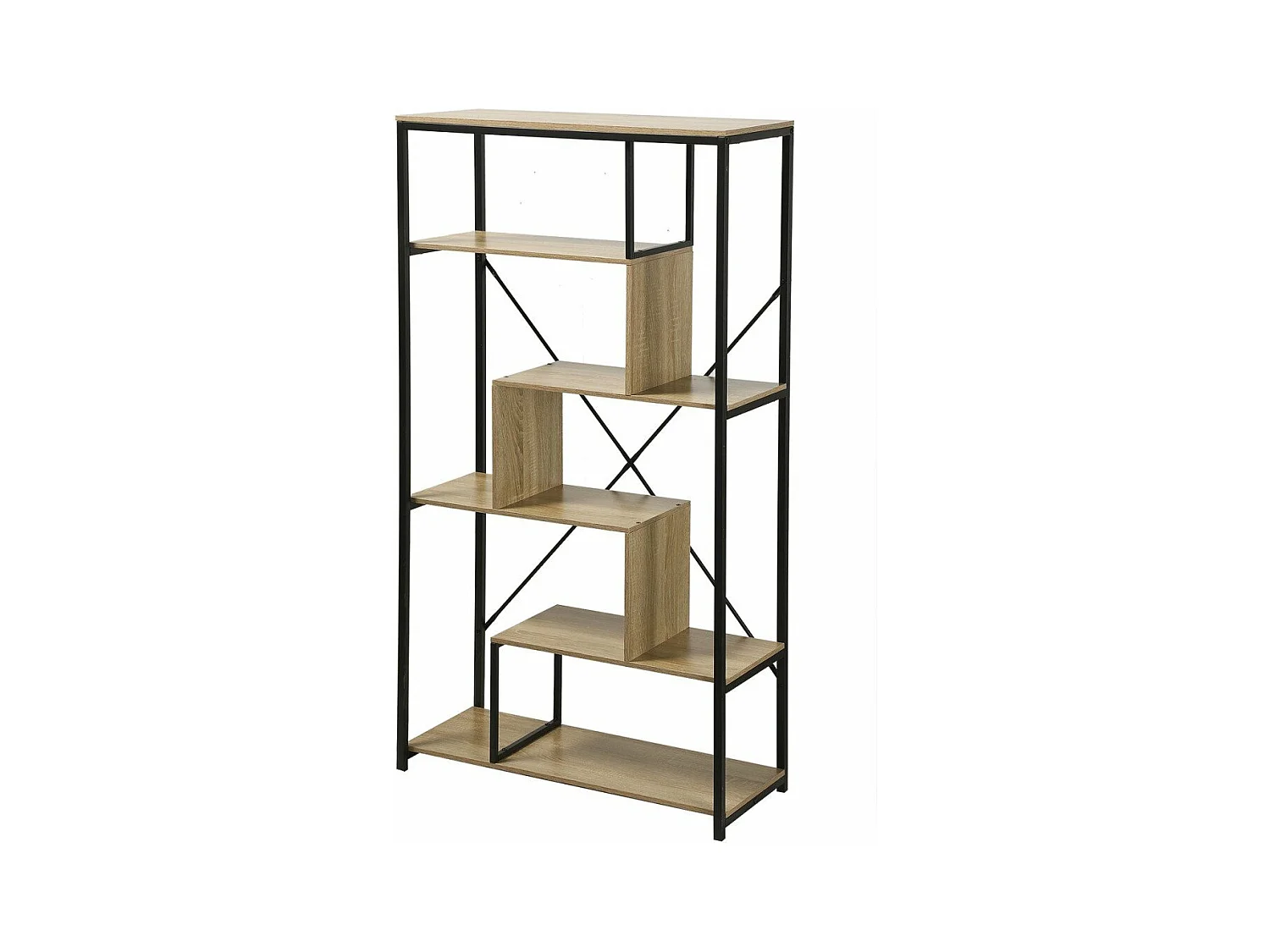 Bibliothèque avec étagères 6 niveaux H160 cm