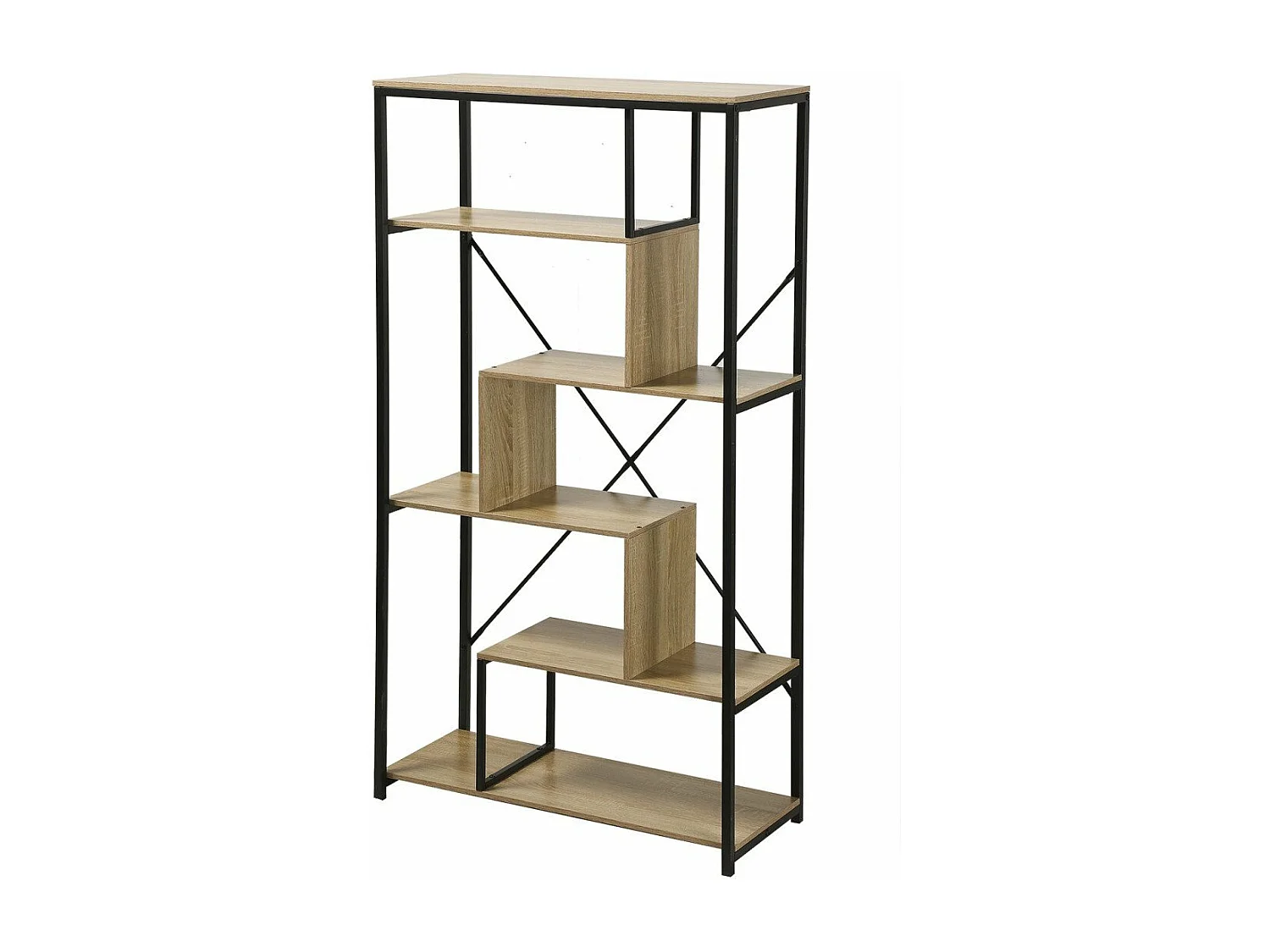 Bibliothèque avec étagères 6 niveaux H160 cm