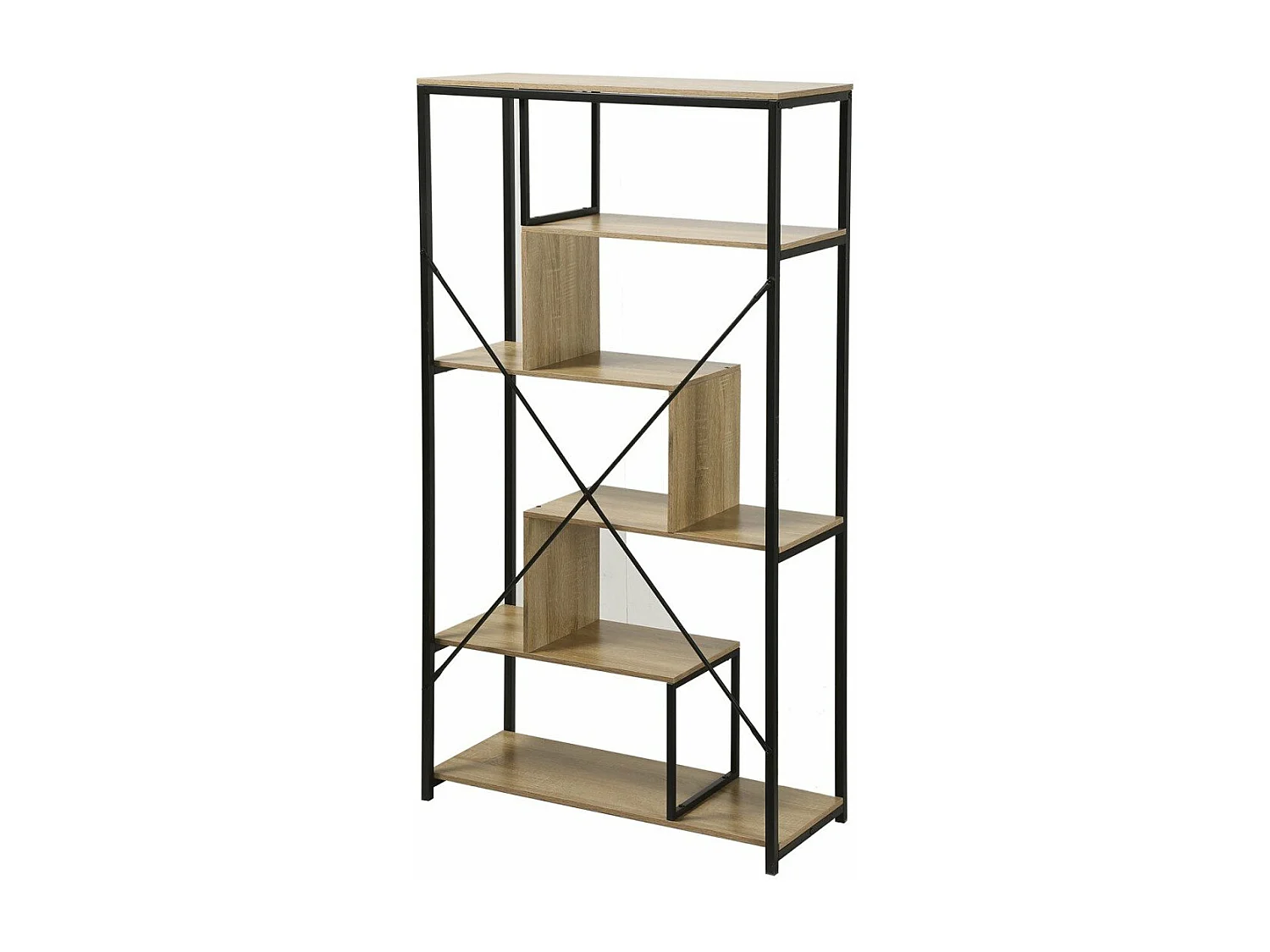 Bibliothèque avec étagères 6 niveaux H160 cm