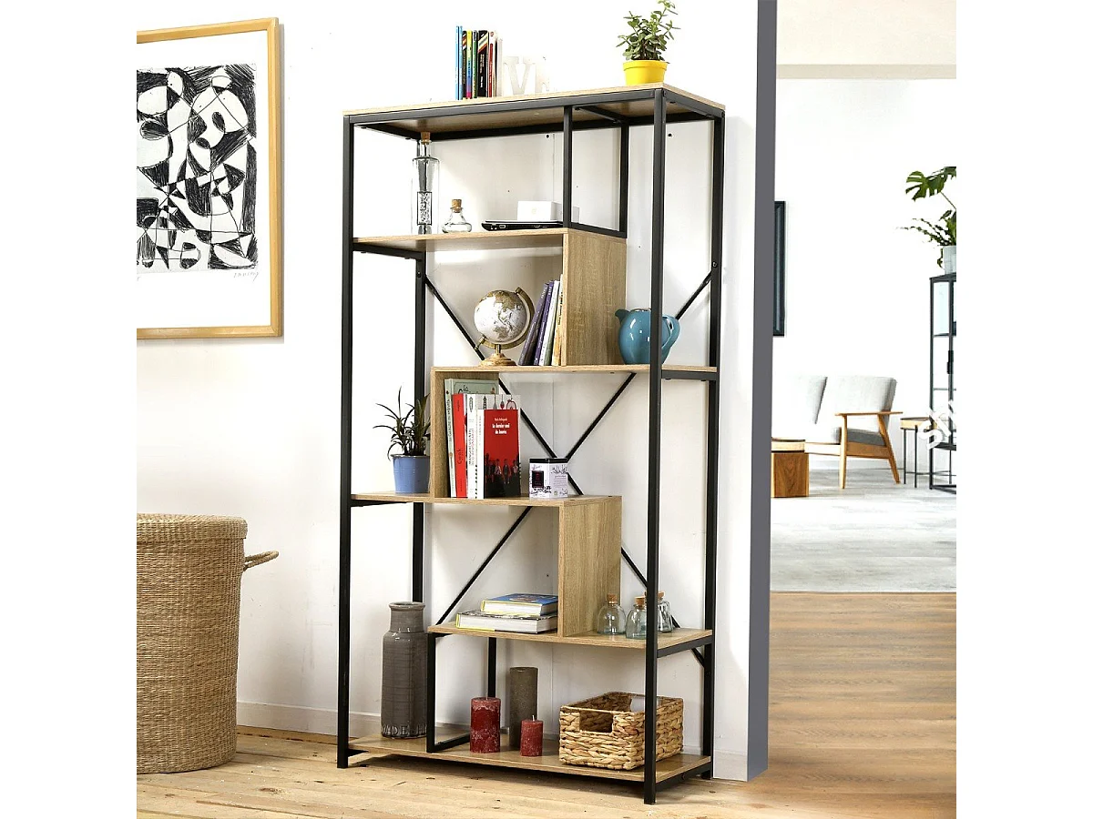 Boekenkast met legplanken 6 niveaus H160 cm