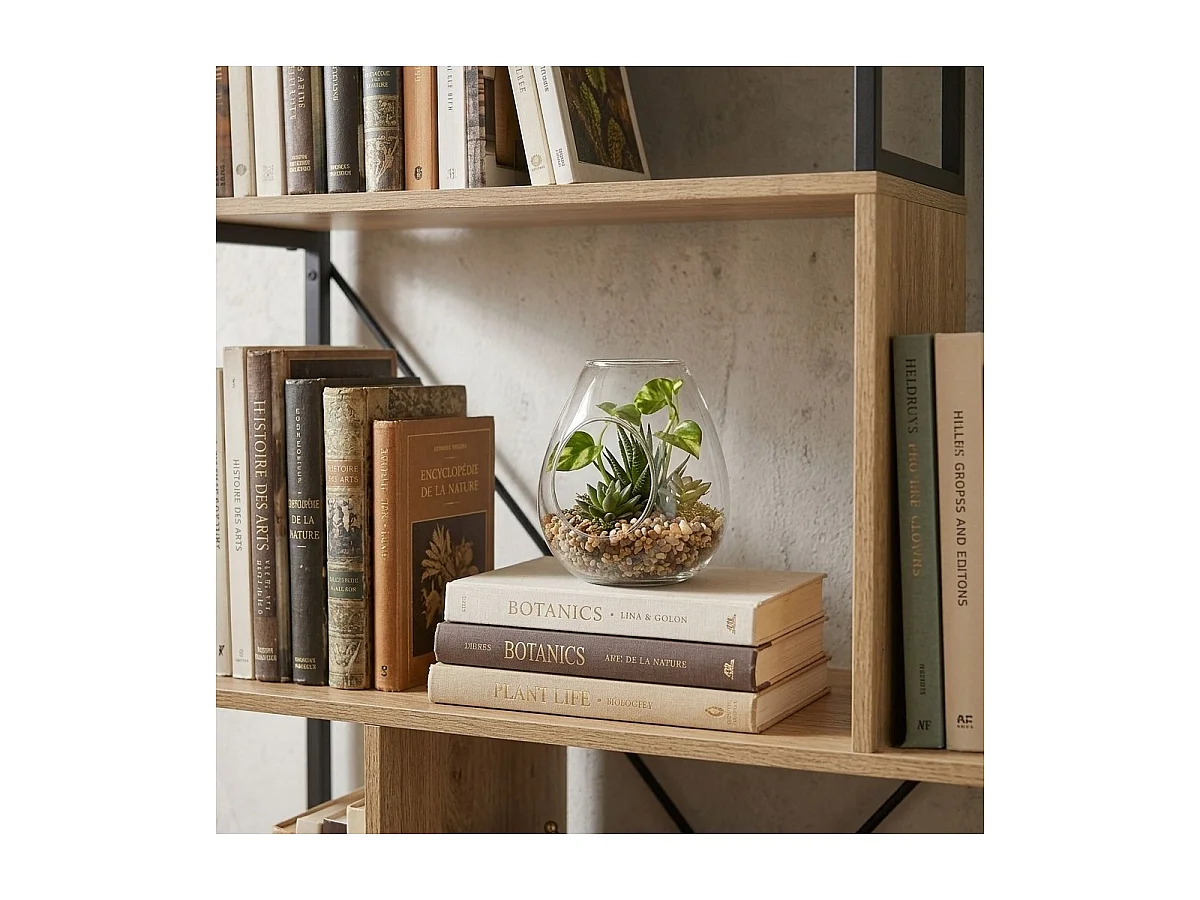 Bibliothèque avec étagères 6 niveaux H160 cm