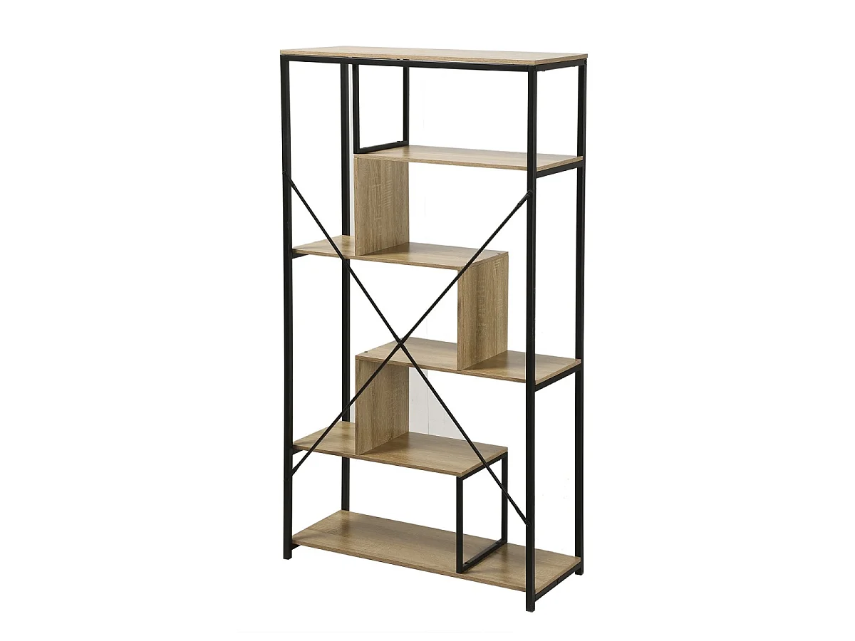 Bibliothèque avec étagères 6 niveaux H160 cm