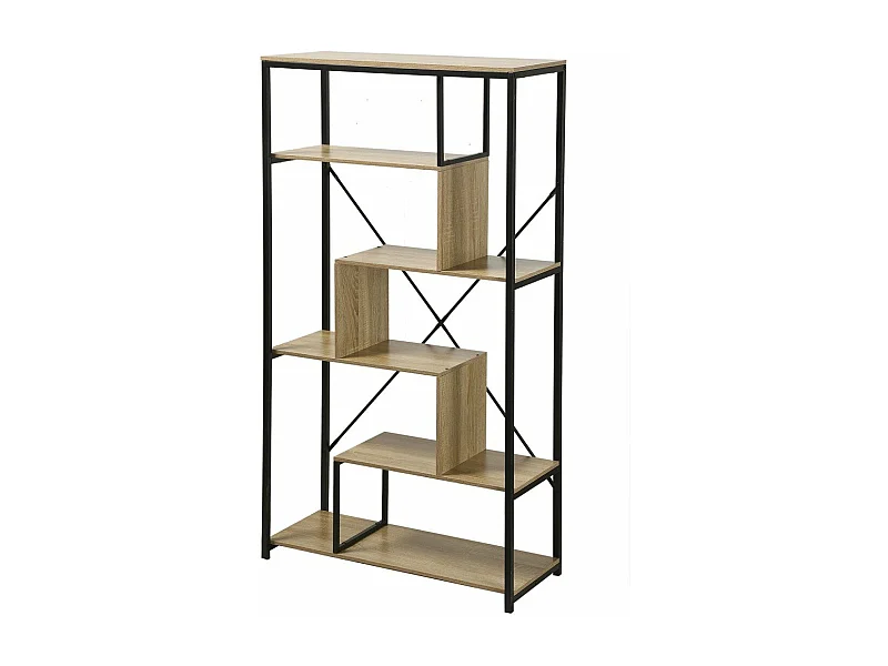 Bibliothèque avec étagères 6 niveaux H160 cm