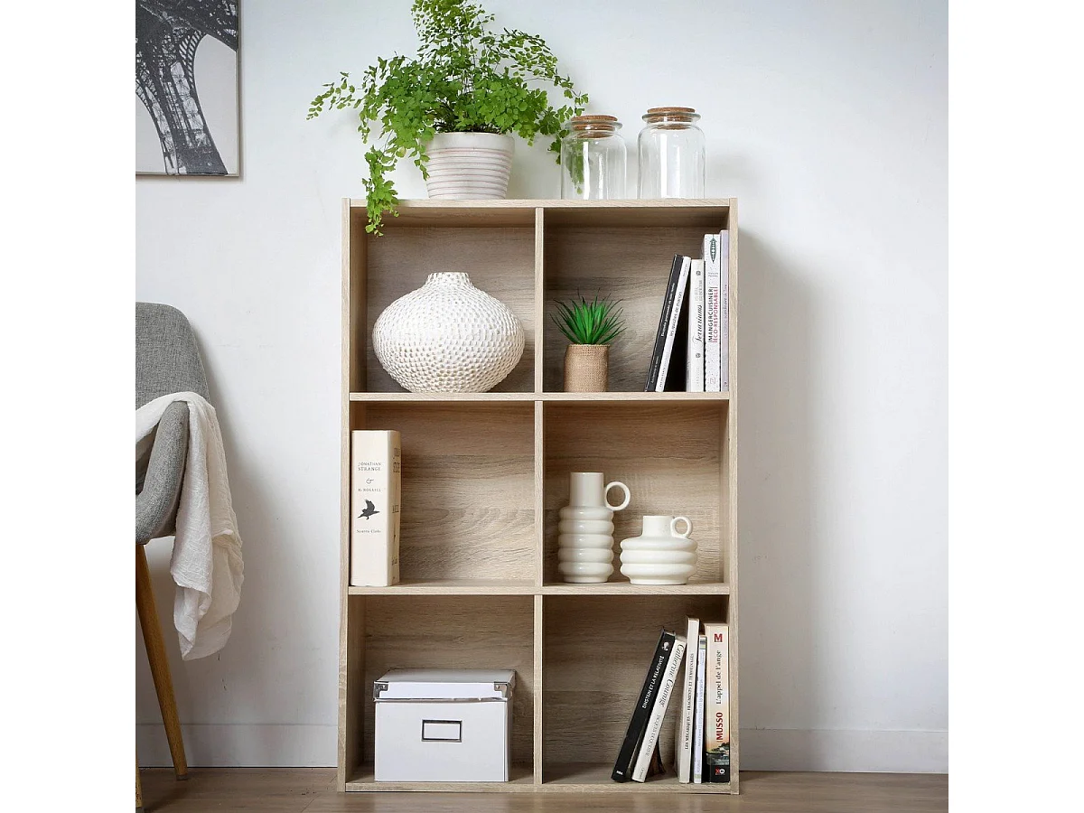 Opbergplank met 6 vakken - L61 x H91 cm