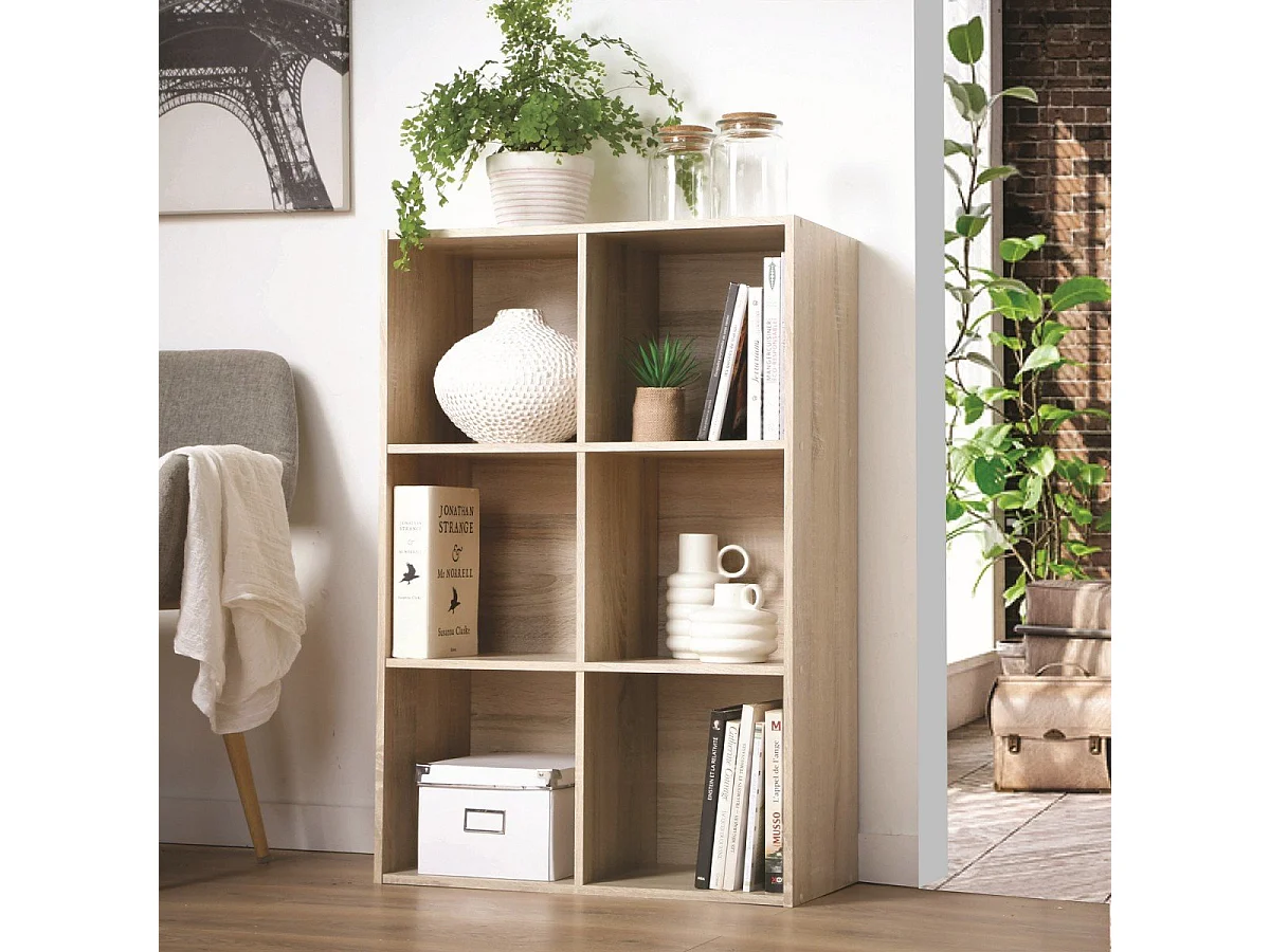 Étagère de rangement 6 cases - H91,5 x L61,5 cm