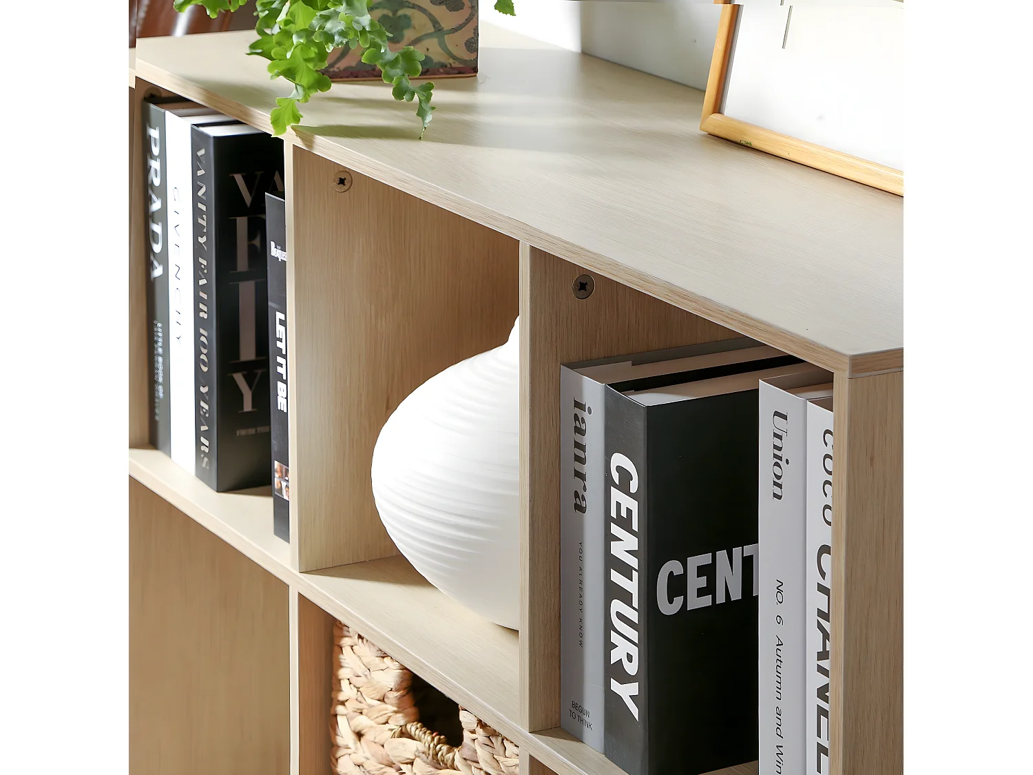 Etagère de rangement 6 cases avec pieds métal