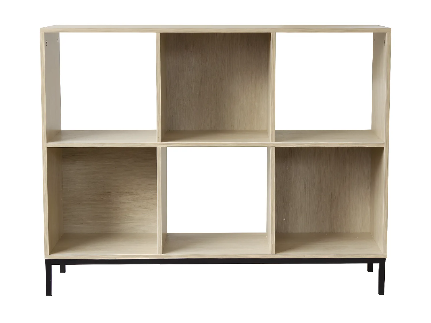 Etagère de rangement 6 cases avec pieds métal