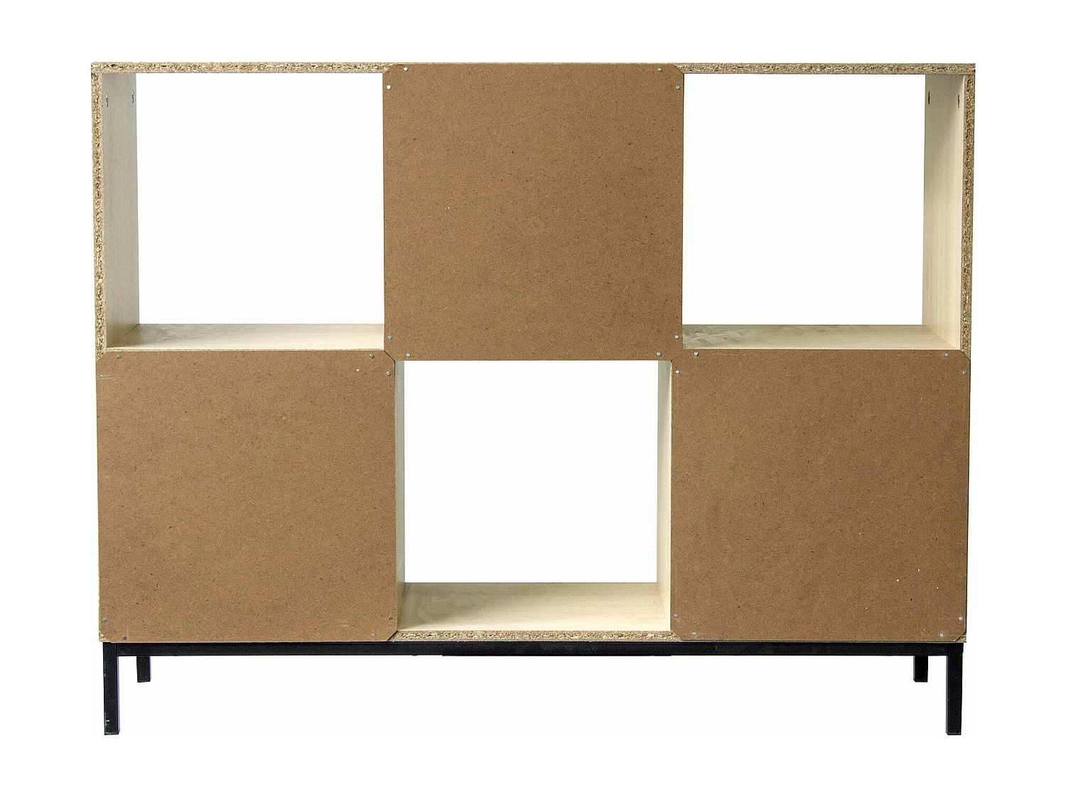 Etagère de rangement 6 cases avec pieds métal