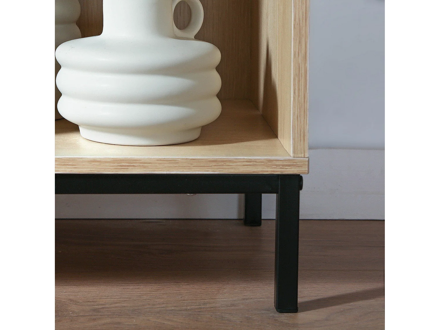 Etagère de rangement 6 cases avec pieds métal