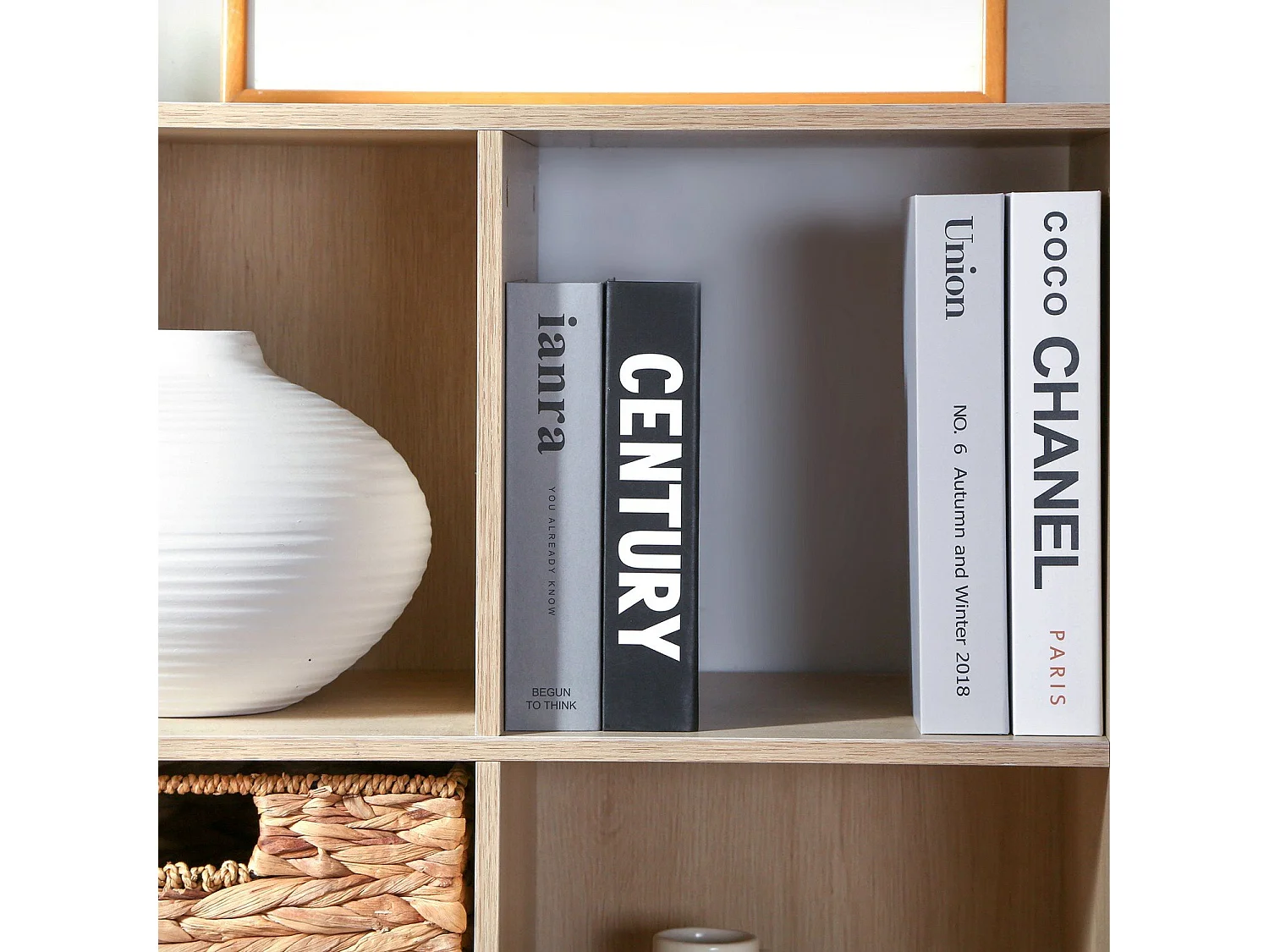 Etagère de rangement 6 cases avec pieds métal