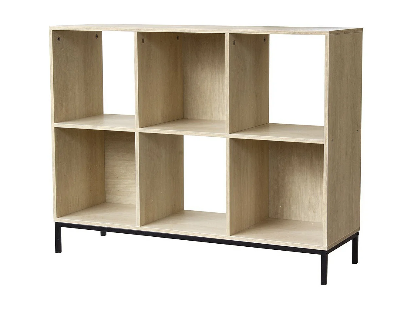 Etagère de rangement 6 cases avec pieds métal