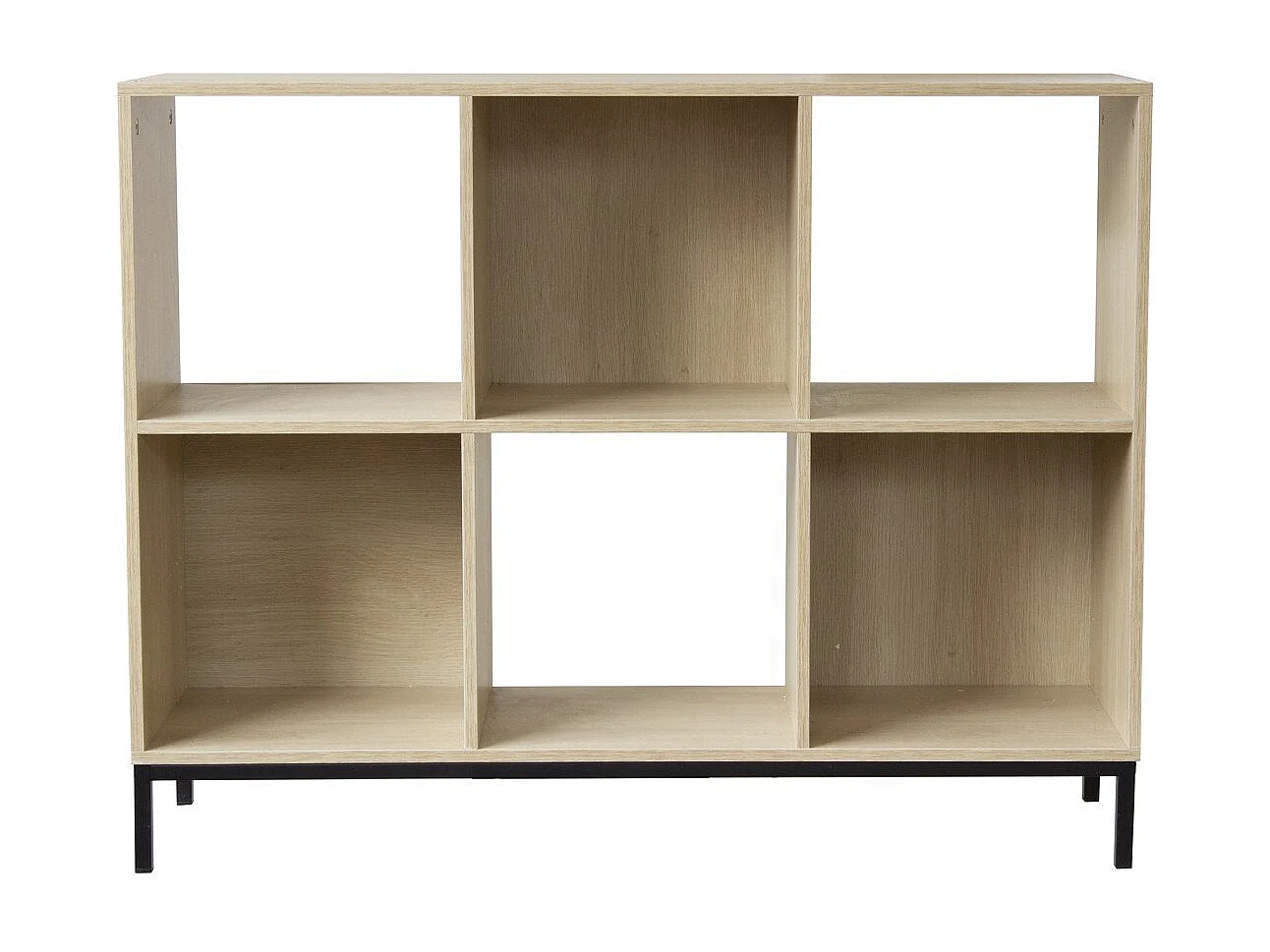 Etagère de rangement 6 cases avec pieds métal