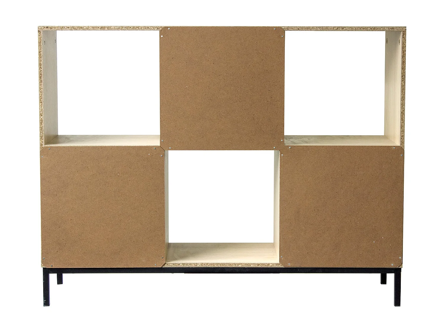 Etagère de rangement 6 cases avec pieds métal