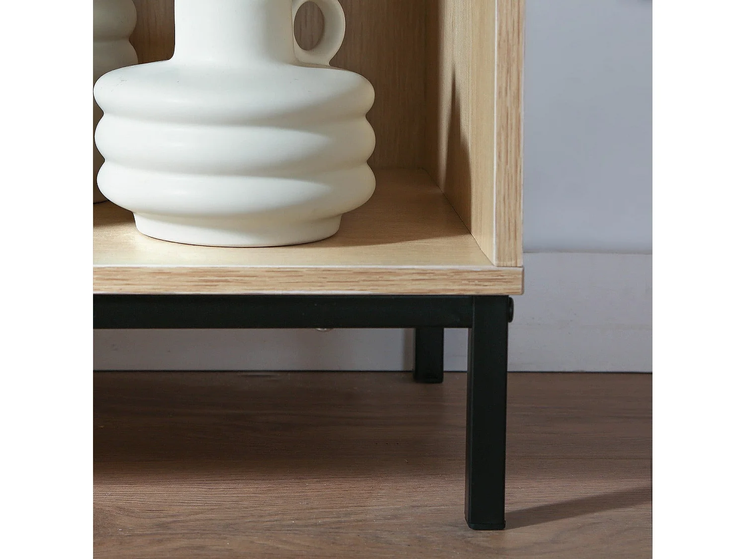 Etagère de rangement 6 cases avec pieds métal