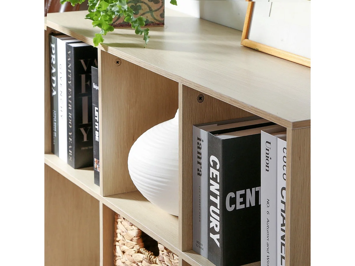 Etagère de rangement 6 cases avec pieds métal