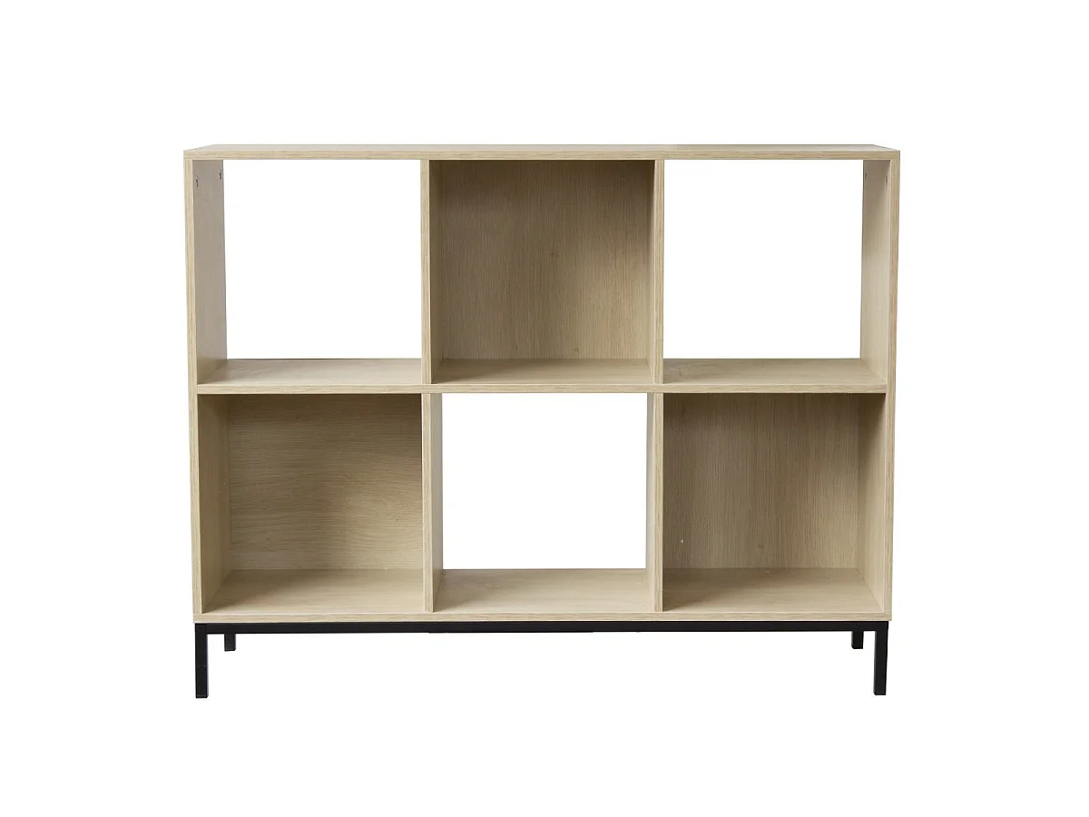 Etagère de rangement 6 cases avec pieds métal