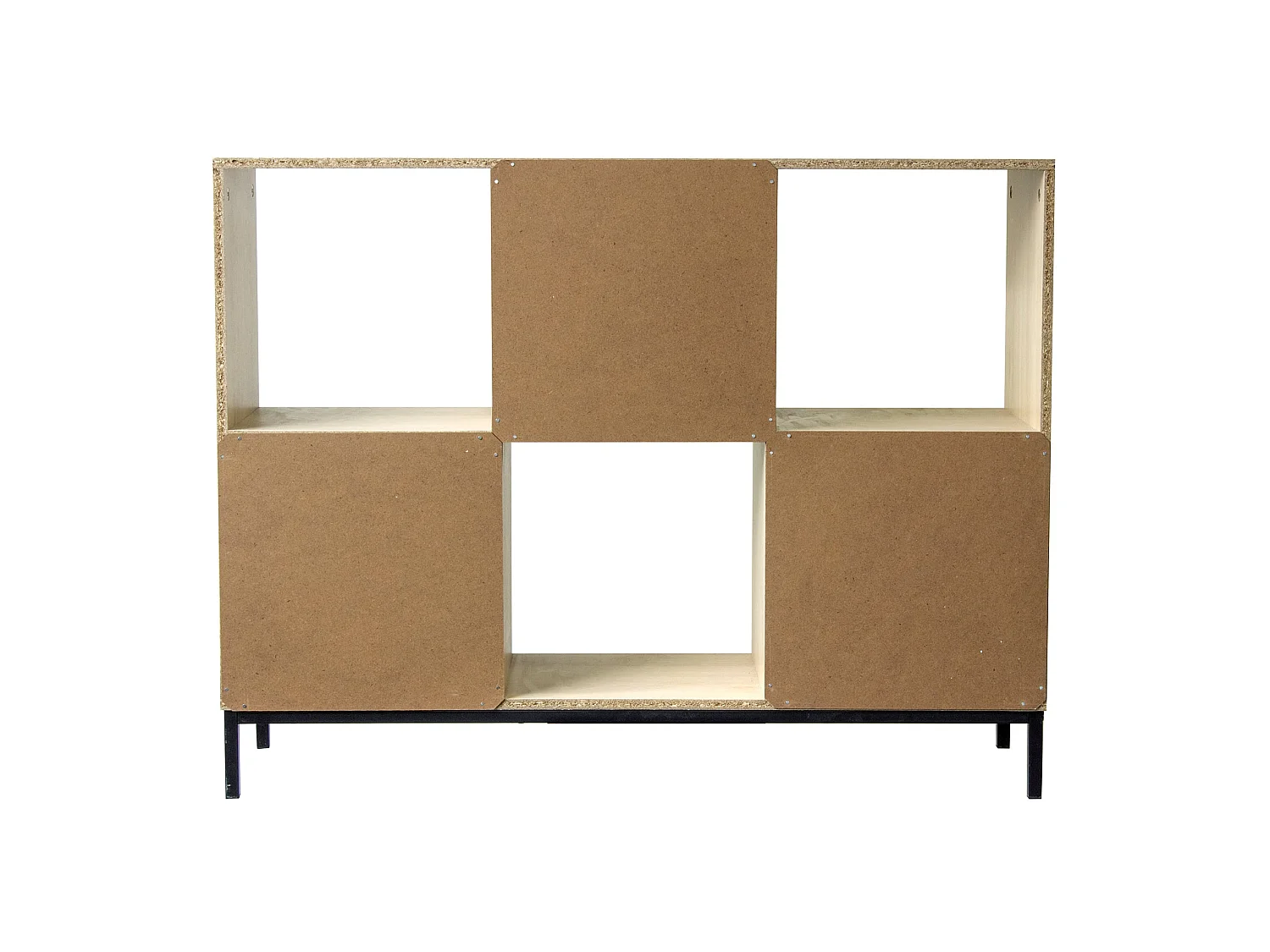 Etagère de rangement 6 cases avec pieds métal