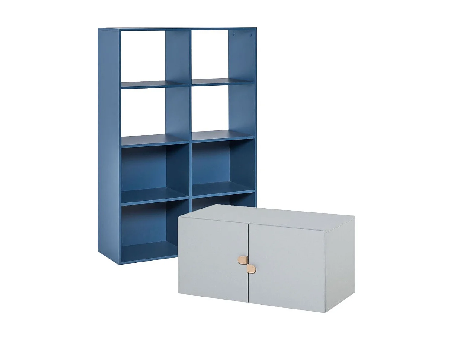 Bibliothèque 8 cases avec meuble bas 2 portes - STIGE