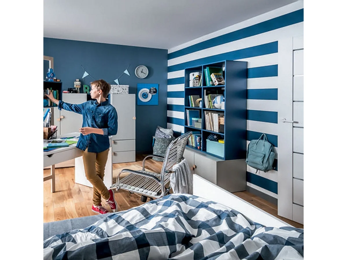 Bibliothèque 8 cases avec meuble bas 2 portes - STIGE