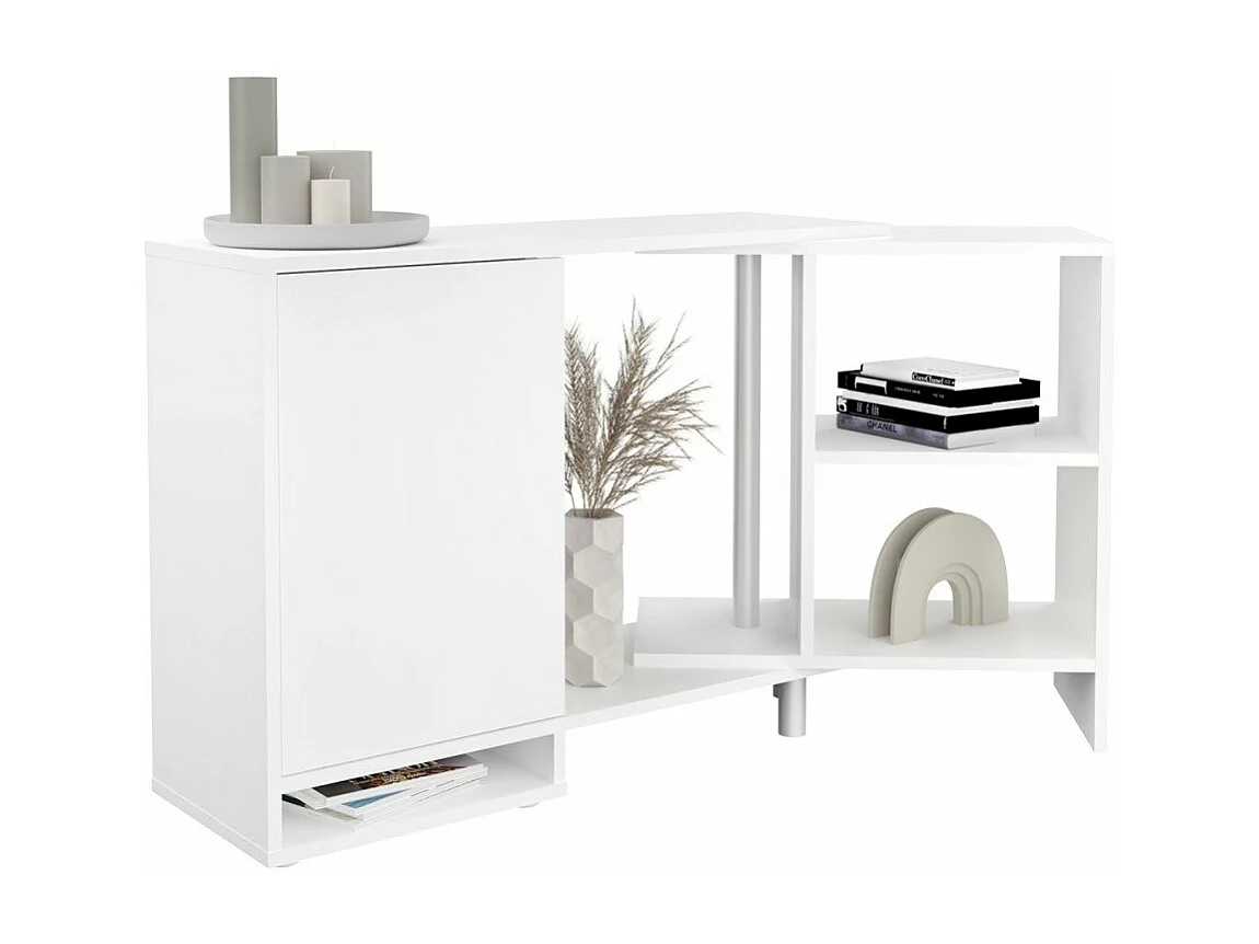 Hoekkast modulair met open schap wit