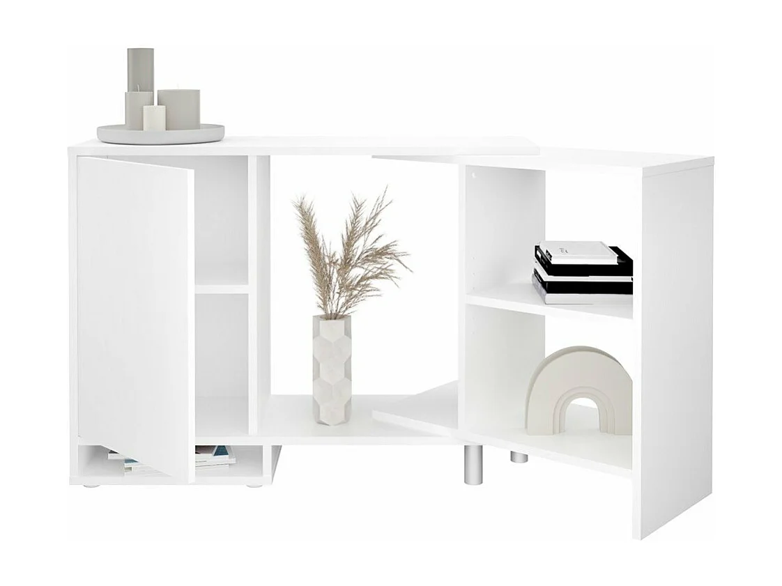 Hoekkast modulair met open schap wit
