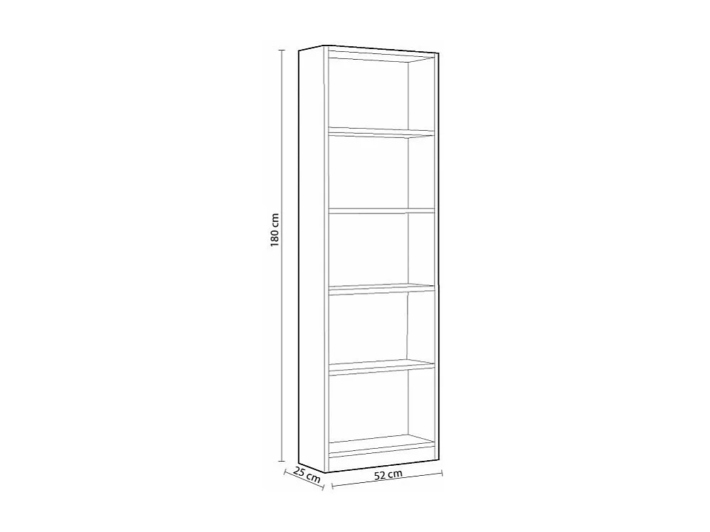 Estantería aglomerado blanco Candy 180x52x25cm