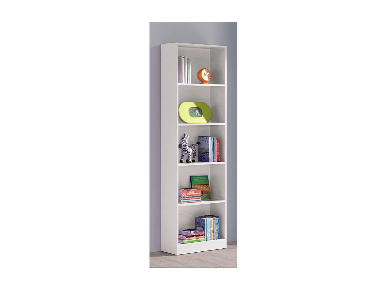 Witte spaanplaat boekenkast 180x52x25cm