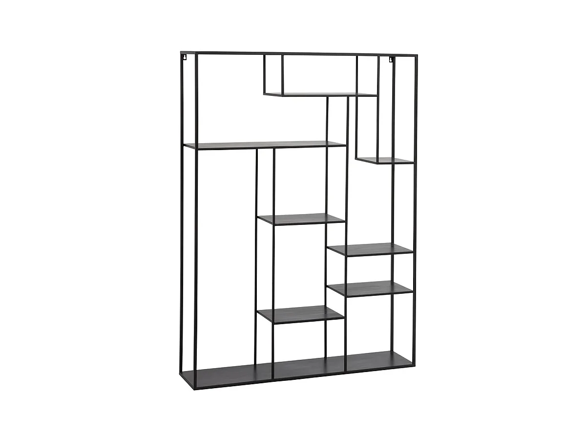 Etagere Planches Inegales Metal Noir