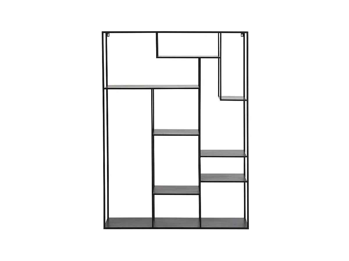 Etagere Planches Inegales Metal Noir