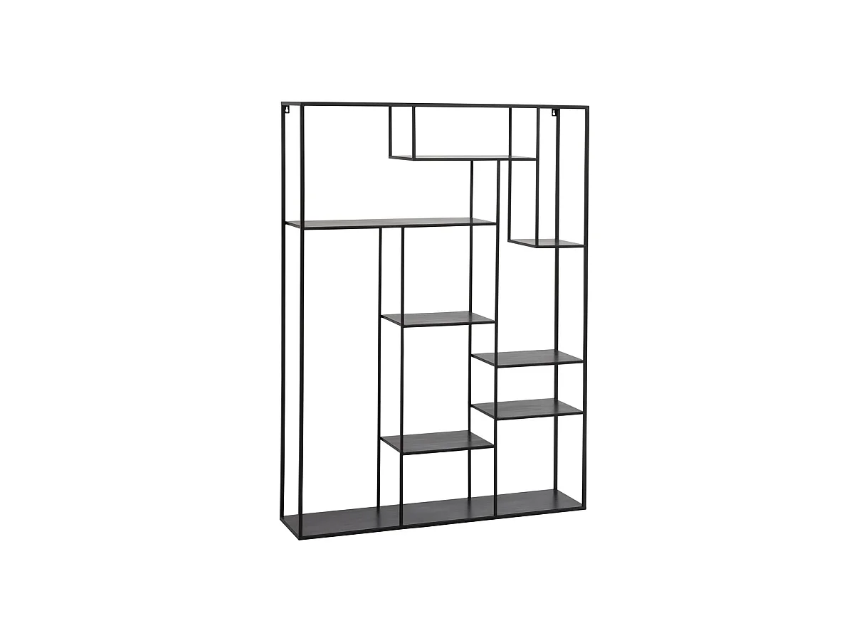 Estante de tablones desiguales de metal negro Jeannot L 110 cm