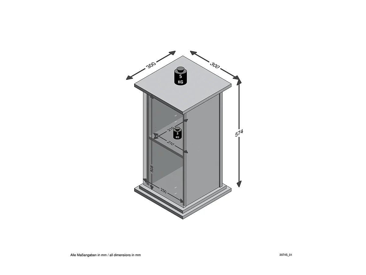 Colonne de Rangement 1 Porte H57,4 cm - Essex
